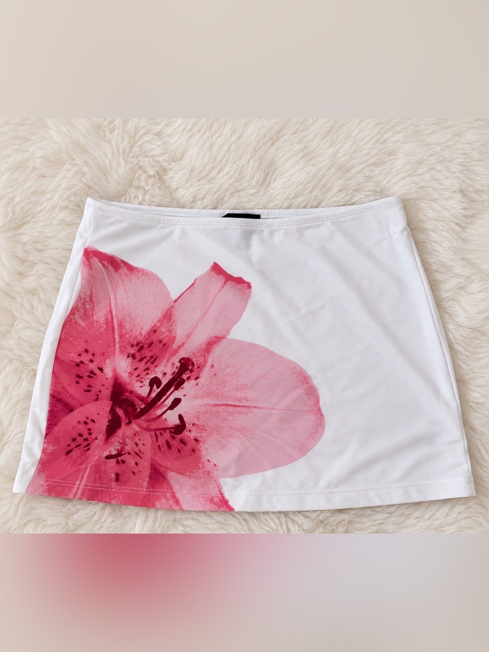 White Skort with Pink Floral Print